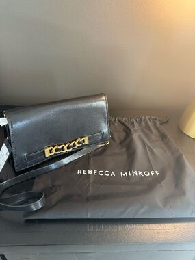 Rebecca Minkoff Curb Link Leather Crossbody, Black